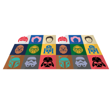 Tapete vinílico juvenil rostos de personagens de filmes - TenStickers