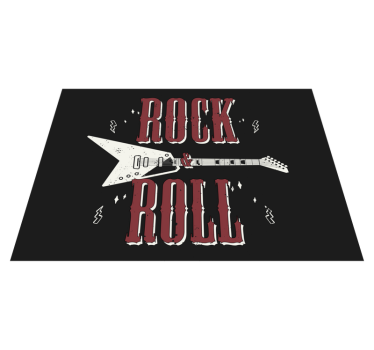 Rock n 'roll com tapete de quarto de produtode guitarra - TenStickers