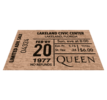 Tapete vinílico frases e textos réplica de ingresso de show - TenStickers