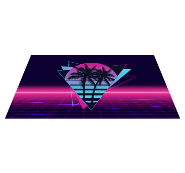 Tapete retrô em palmeira estilo vaporwave - TenStickers