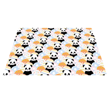 Tapete vinílico para bebés padrão de playground de panda - TenStickers