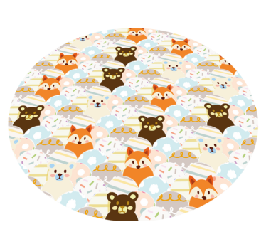 Tapete vinílico bebé padrão animal adorável - TenStickers