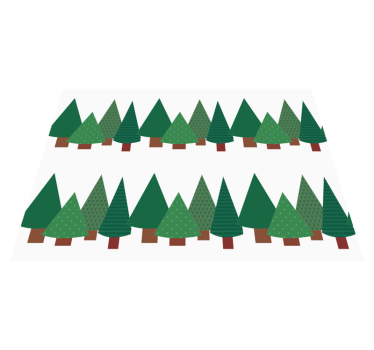 Patchwork tapete retrô com padrão de árvore de natal - TenStickers