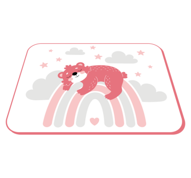 Tapete vinílico bebé arco-íris urso sonolento - TenStickers
