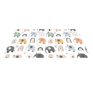 Tapete de bebê de elefantes multicoloridos padrão - TenStickers