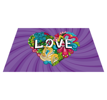 Tapete vinílico frases e textos ilustração colorida de amor - TenStickers
