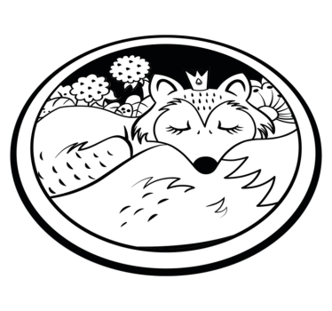 Tapete vinílico animais círculo de raposa adormecida - TenStickers