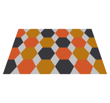 Tapete de sala de estar com hexágonos coloridos - TenStickers