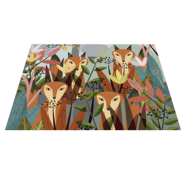 Tapete vinílico animais arte da fauna florestal - TenStickers