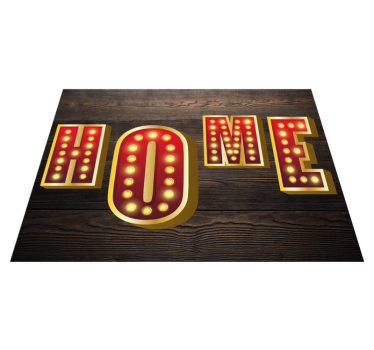 Tapetes personalizados com texto neon "doméstico" - TenStickers