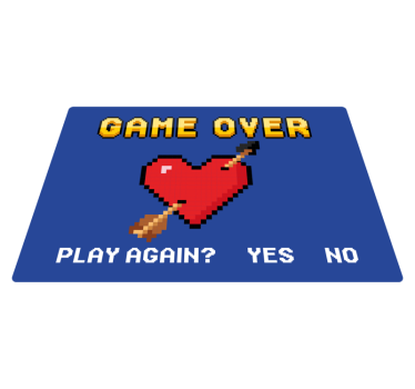 Tapete vinílico frases e textos coração pixelado fim de jogo - TenStickers