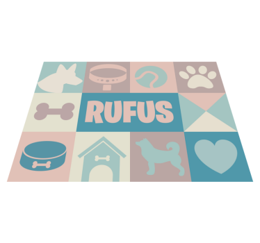 Tapete personalizável com ícone de cão - TenStickers