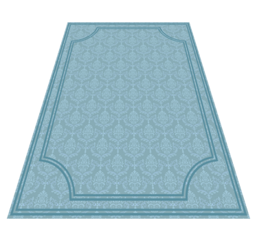 Tapete vinílico para sala de jantar barroco azul suave - TenStickers