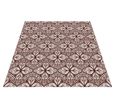 Tapete vinílico retro padrão floral marrom - TenStickers