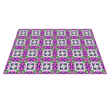 Tapete vinílico retro azulejo hidráulico rosa - TenStickers