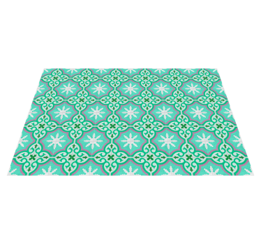 Tapete vinílico retro azul hidráulico verde - TenStickers
