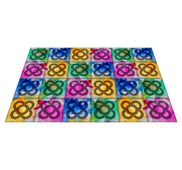 Tapete vinílico retro azulejos coloridos panorâmicos - TenStickers