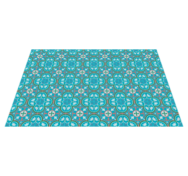 Tapete vinílico retro azul hidráulico azulejo - TenStickers