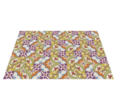 Tapete vinílico retro padrão de azulejos ornamentais - TenStickers