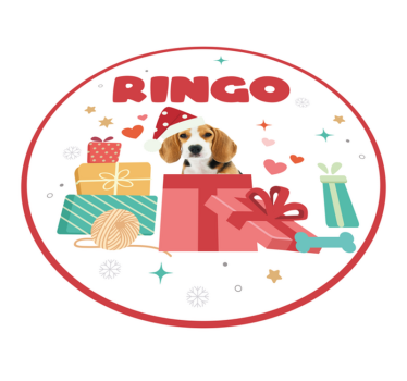 Tapete vinil com nome papai Noel personalizado para animais de es - TenStickers