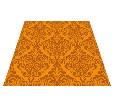 Tapete vinil laranja damasco vintage - TenStickers