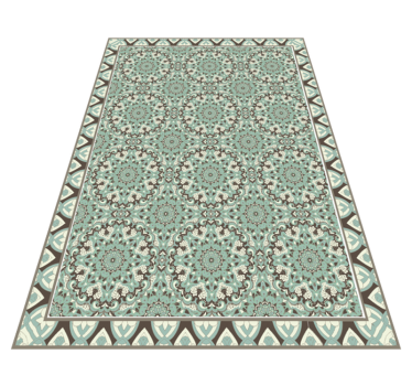 Tapete vinílico para sala de jantar padrão de azulejo floral - TenStickers