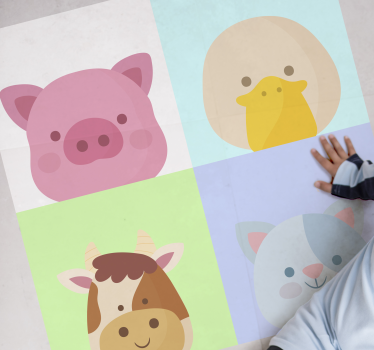 4 tapetes bonitos com estampas de animais de fazenda - TenStickers
