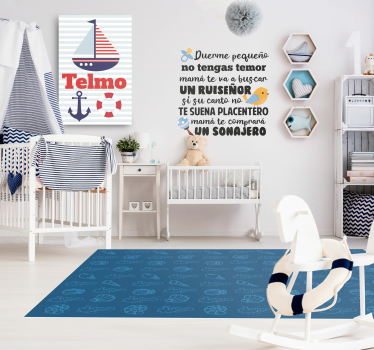Tapete vinílico de animais ilustração de motivos marinhos - TenStickers