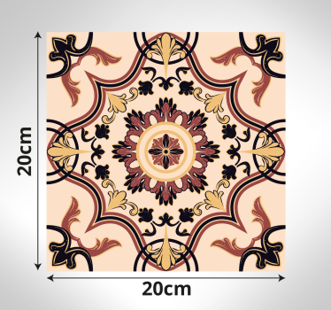 Piso de vinil de azulejos vintage padrão - TenStickers