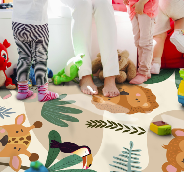 Crianças nórdicas animais da selva infantil tapete de vinil - TenStickers