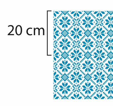 Piso de vinil em mosaico floral azul e branco - TenStickers