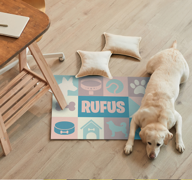 Tapete personalizável com ícone de cão - TenStickers