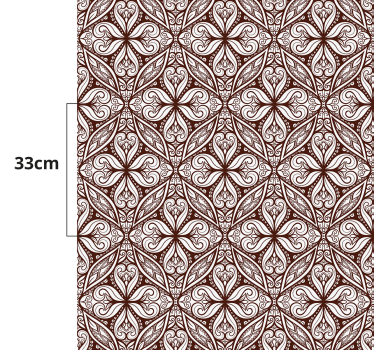Tapete vinílico retro padrão floral marrom - TenStickers