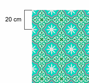 Tapete vinílico retro azul hidráulico verde - TenStickers