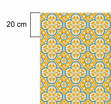 Tapete vinílico retro azulejo hidráulico amarelo - TenStickers