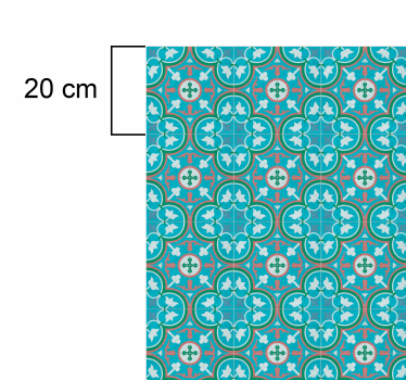 Tapete vinílico retro azul hidráulico azulejo - TenStickers