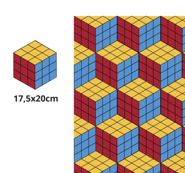 Tapete retro de padrão original cubo de rubik - TenStickers