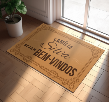Tapete vinílico entrada família bem-vinda personalizável - TenStickers