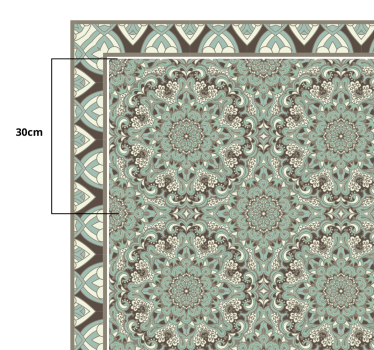 Tapete vinílico para sala de jantar padrão de azulejo floral - TenStickers