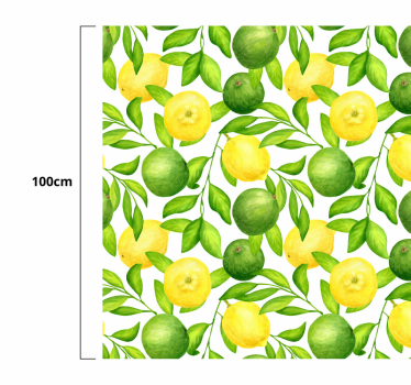 Tapete de flores de limões e limas - TenStickers