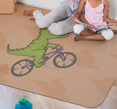 A vida é melhor em uma bicicleta com tapete de animal de dinossau - TenStickers