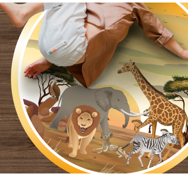 Animais africanos com plantas tapete animal - TenStickers