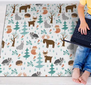 Animais da floresta brincando de tapete de bebê - TenStickers