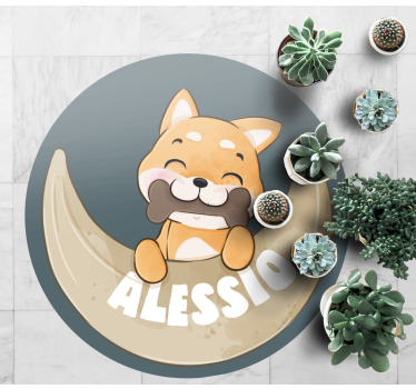Animal fofo cãozinho pug tapete de vinil personalizado - TenStickers