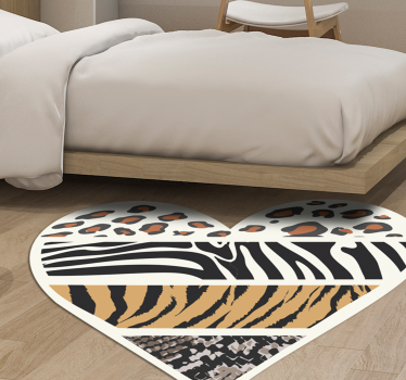Animal print com coração animal print tapete - TenStickers