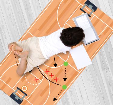Basquete tática jogo estratégia tapetes adolescentes para quartos - TenStickers