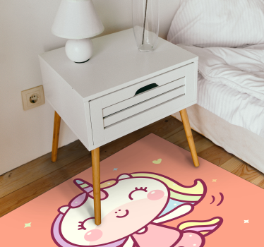 Bebê unicórnio dançando tapete de vinil - TenStickers