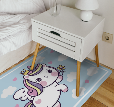 Bebê unicórnio no arco-íris crianças brincam de tapete - TenStickers