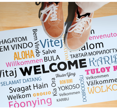 Bem-vindo em diferentes idiomas tapete de entrada - TenStickers
