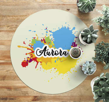 Cores e nome personalizado tapete de vinil - TenStickers